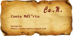 Csete Márta névjegykártya